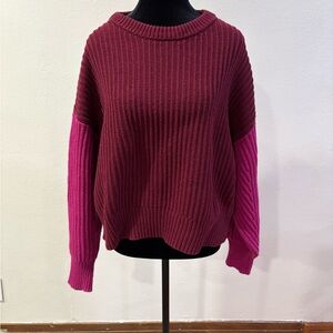 a new day Women's Maroon and Fuchsia Sweater
